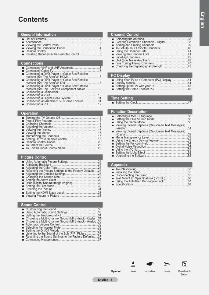 Samsung LNT3753H TV Operating Manual