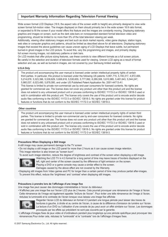 Samsung LNT4661 LNT4061 LNT4665 TV Operating Manual