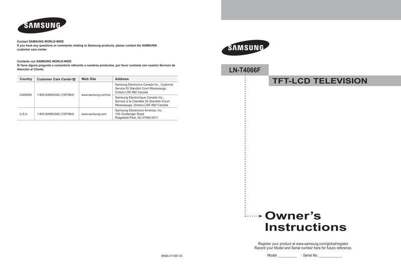 Samsung LNT4066 TV Operating Manual