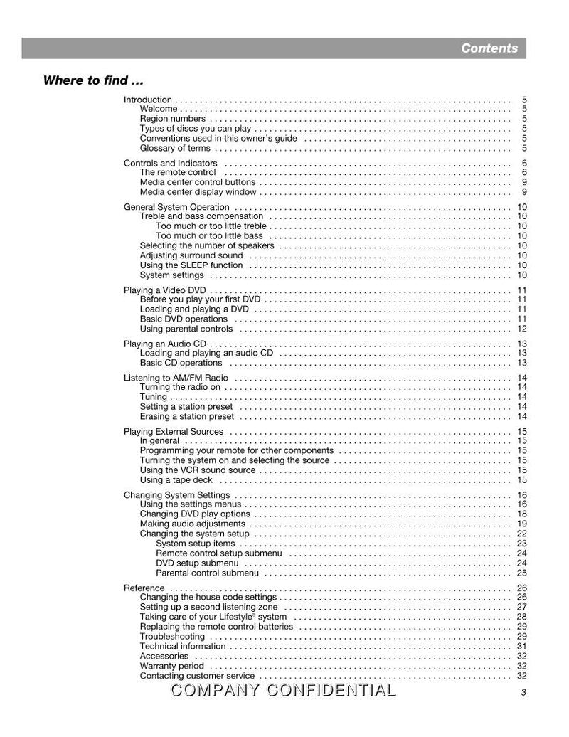 Bose 18 Audio System Operating Manual