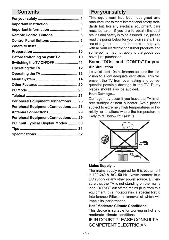 JVC LT17 C 50BJ 50BU 50BU/Z TV Operating Manual