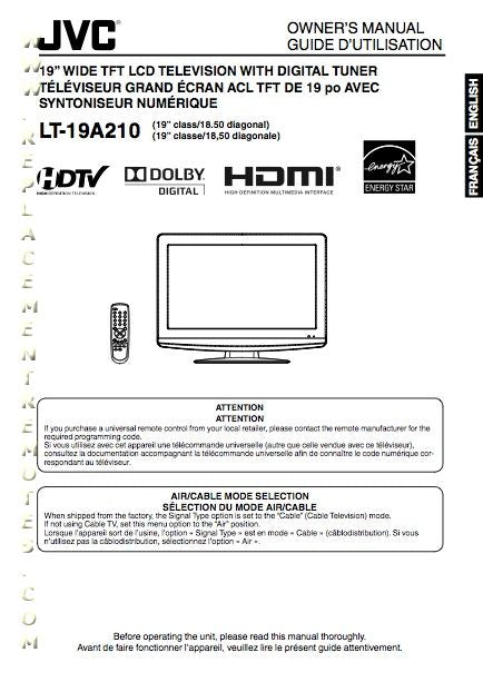 JVC LT19 A 210 210/AAR TV Operating Manual