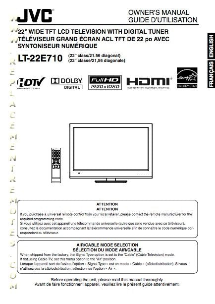 JVC LT22 E 710 710/AAR TV Operating Manual
