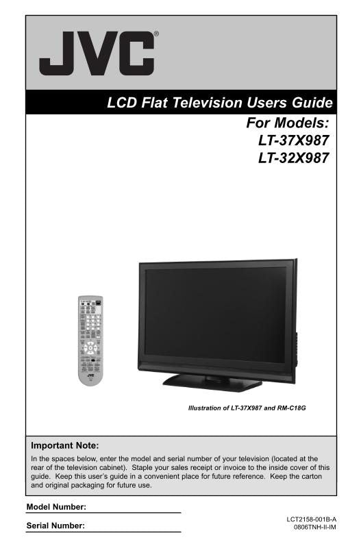 JVC LT32 X 987OM TV Operating Manual