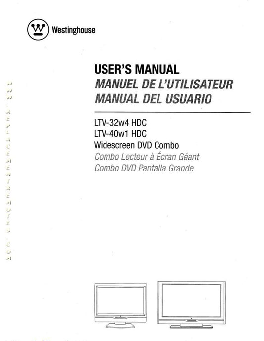 Westinghouse LTV32W4 LTV40W1 TV/DVD Combo Operating Manual