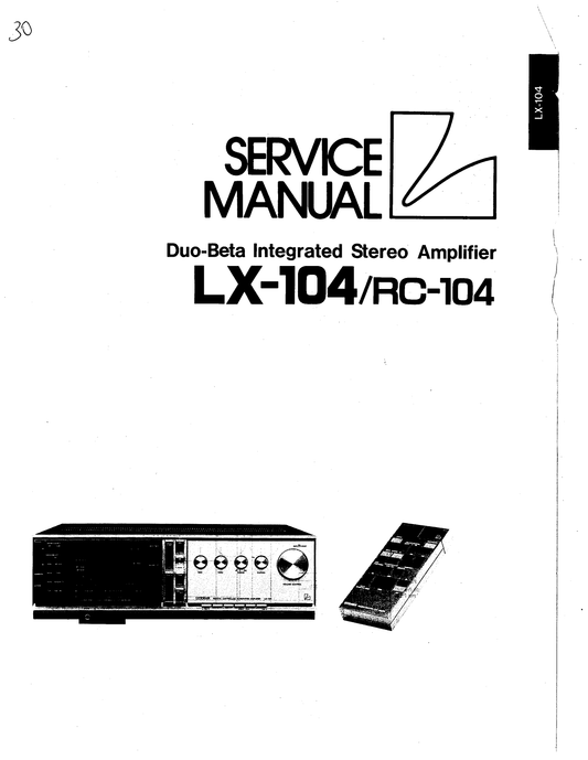 Luxman LX-104 Stereo Amplifier Service Manual (Pages: 32)