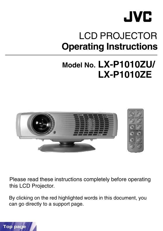 JVC LXP1010ZUOM Video Camera Operating Manual