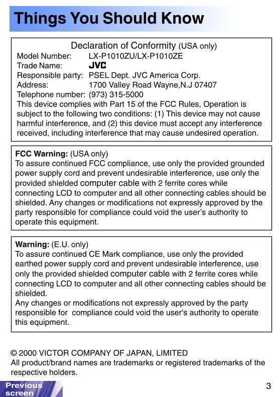 JVC LXP1010ZUOM Video Camera Operating Manual