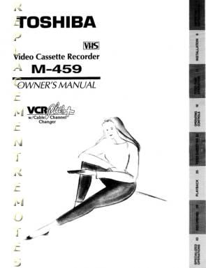 Toshiba M459 VCR Operating Manual