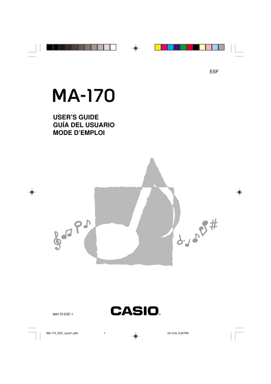 Casio MA-170 Keyboard Piano Owner's/ User Manual (Pages: 43)