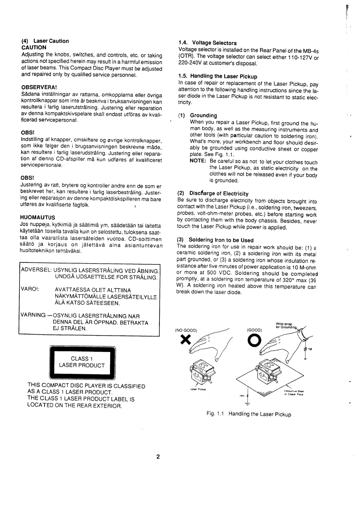Nakamichi MB-4S MusicBank CD Player Service Manual (Pages: 33)