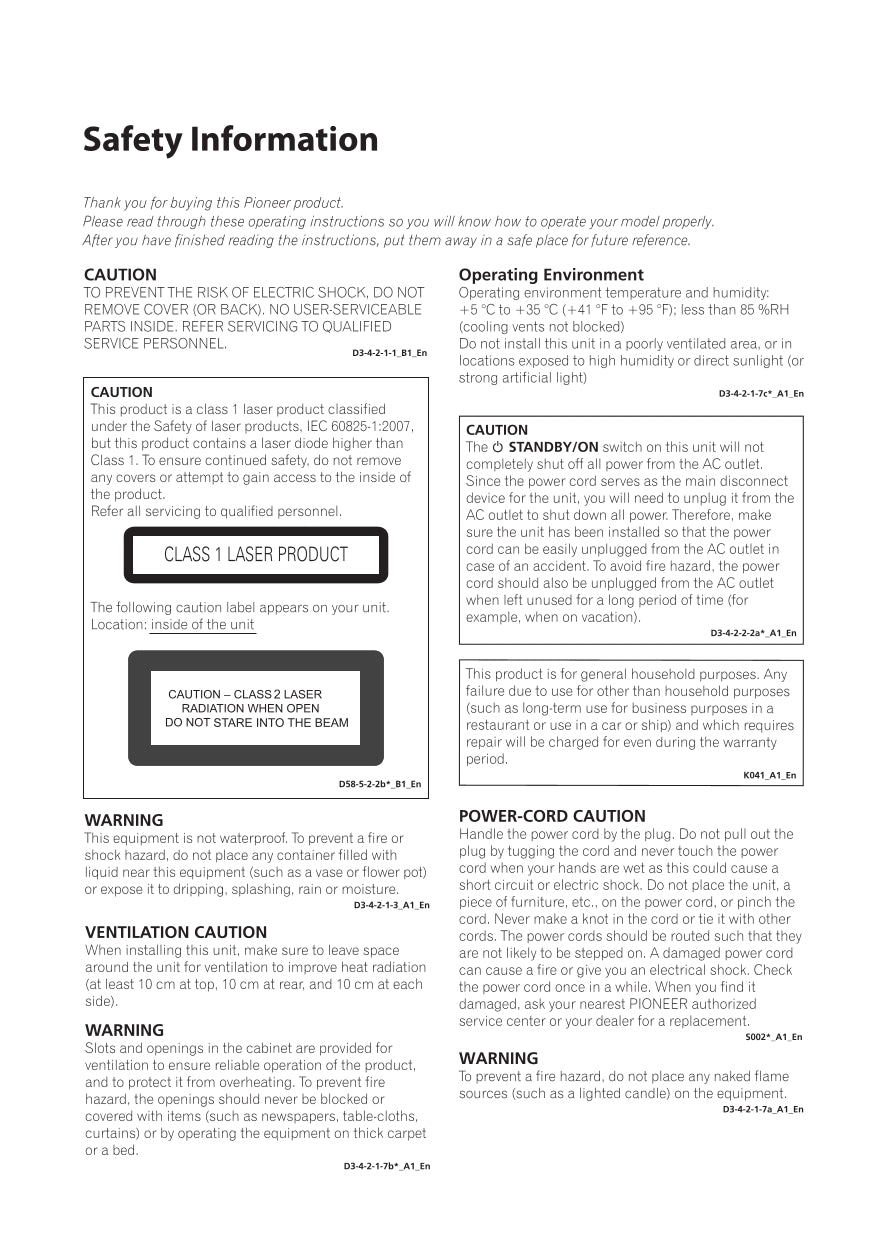 Pioneer MCS-333, MCS-434, MCS-737, MCS-838, MCS-FS131 & MCS-FS232 DVD Player System Owner/ User Manual (Pages: 95)