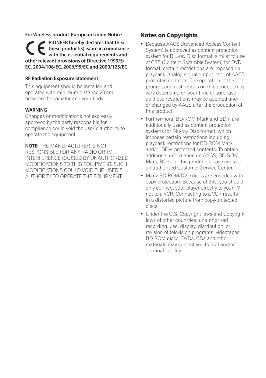 Pioneer MCS-333, MCS-434, MCS-737, MCS-838, MCS-FS131 & MCS-FS232 DVD Player System Owner/ User Manual (Pages: 95)