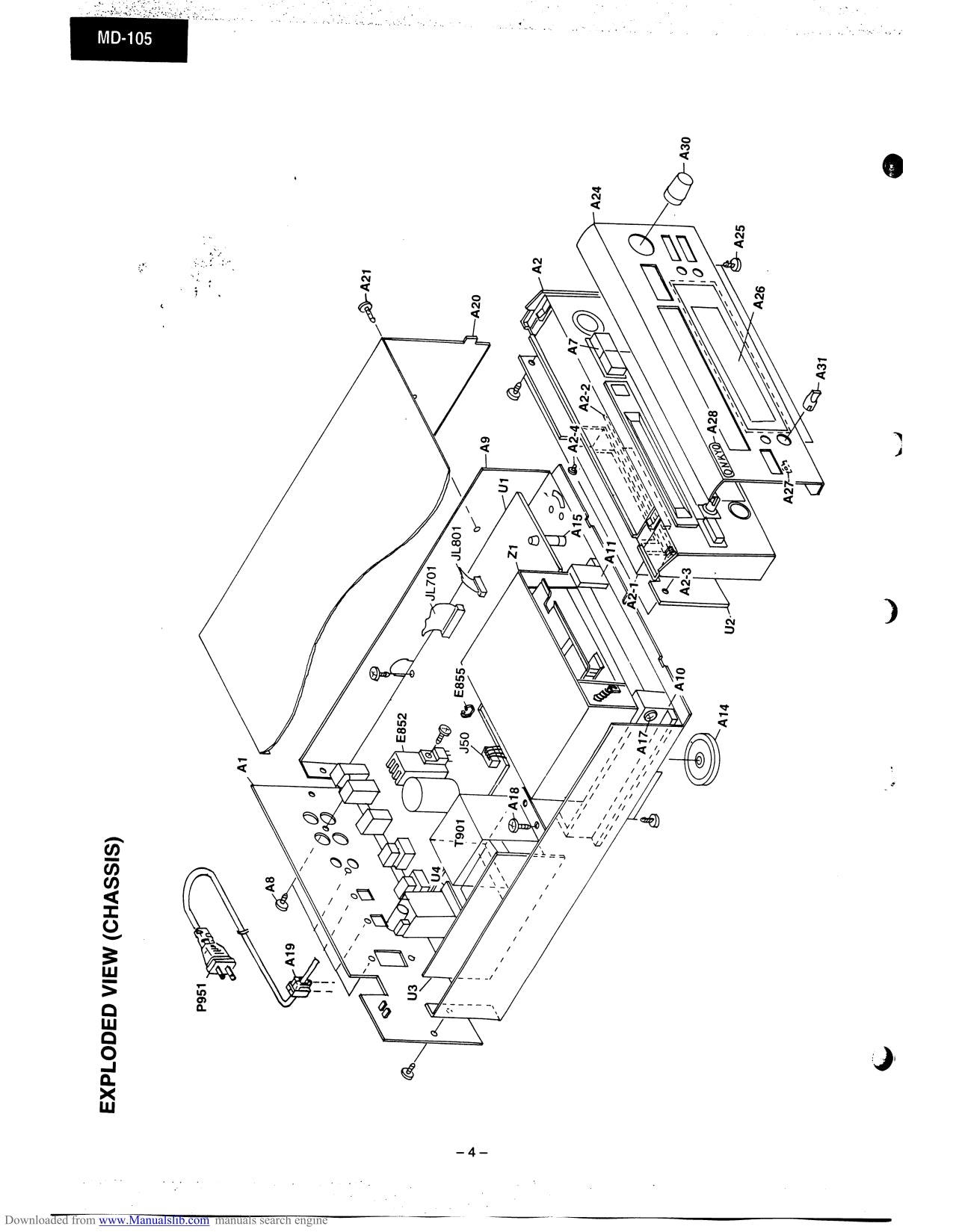 Onkyo MD-105 Mini Disc Recorder Service Manual (Pages: 46)