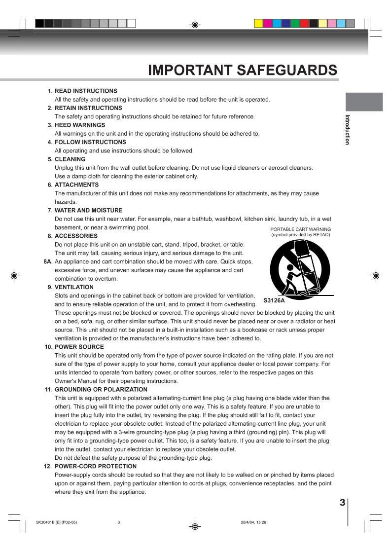 Toshiba DCFN20S DCSB1 MD13N1C TV/DVD Combo Operating Manual