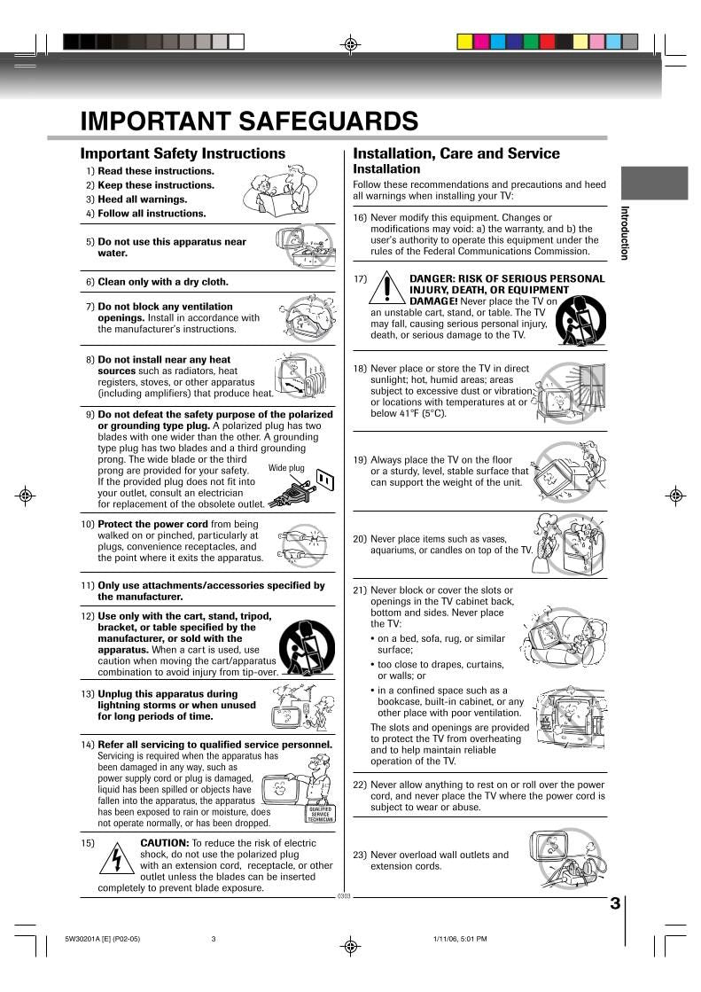 Toshiba DCSB2 MD14F12 MD20F12 TV/DVD Combo Operating Manual