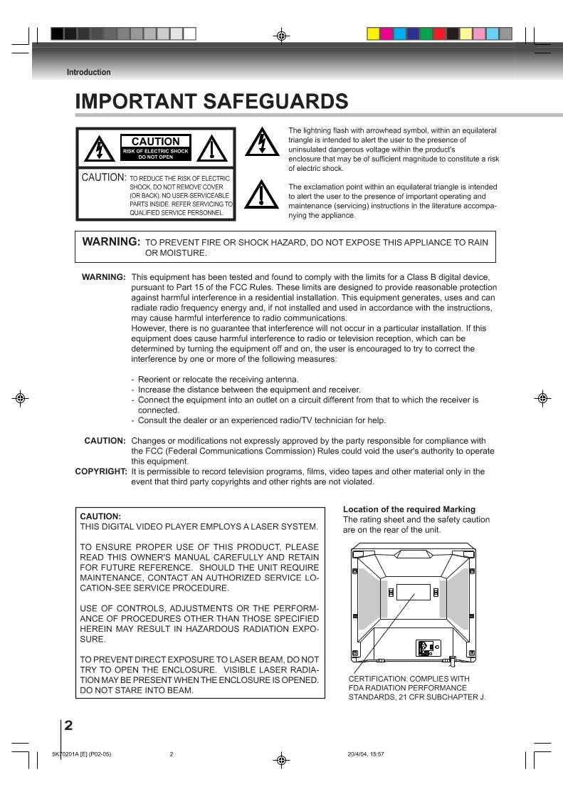 Toshiba DCFN20S DCSB1 MD13N1C TV/DVD Combo Operating Manual