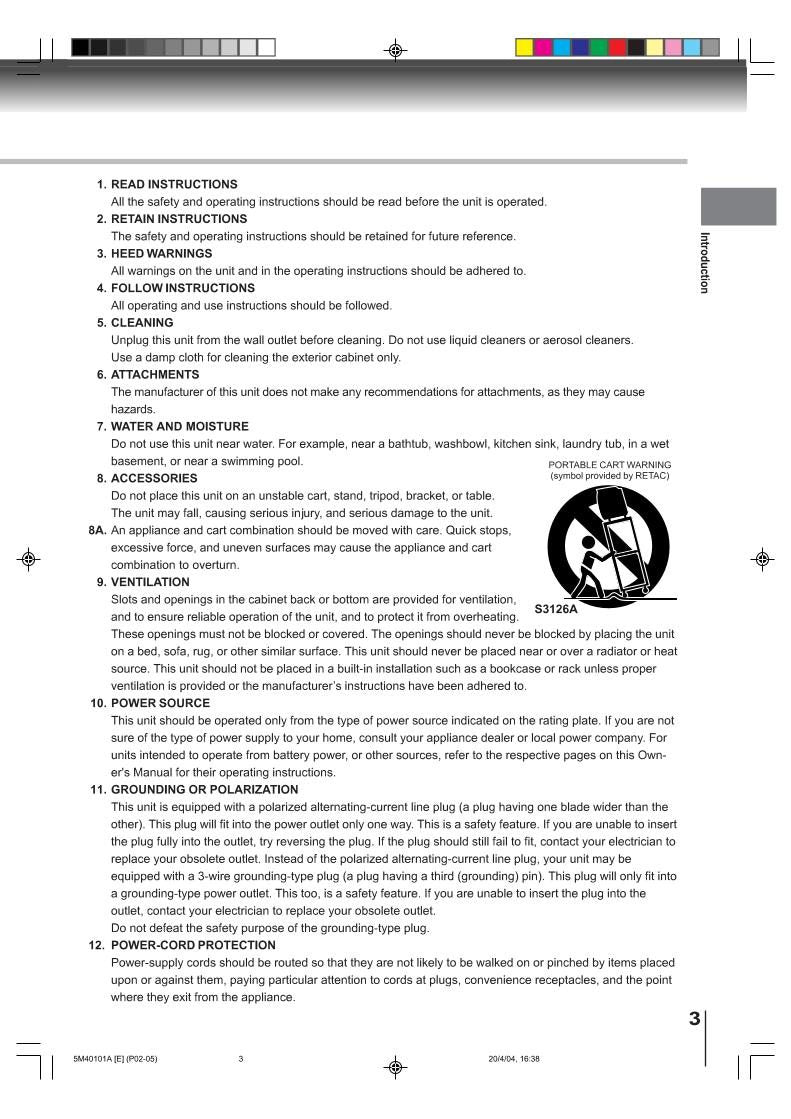 Toshiba DCFN20S DCSB1 MD13N1C TV/DVD Combo Operating Manual