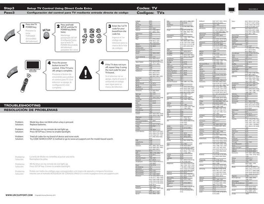 URC-Universal-Remote-Controls PolarisOM Universal Remote Control Operating Manual