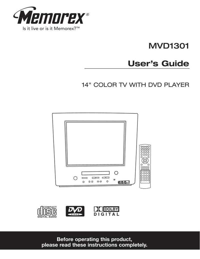 Memorex MVD1301 TV/DVD Combo Operating Manual