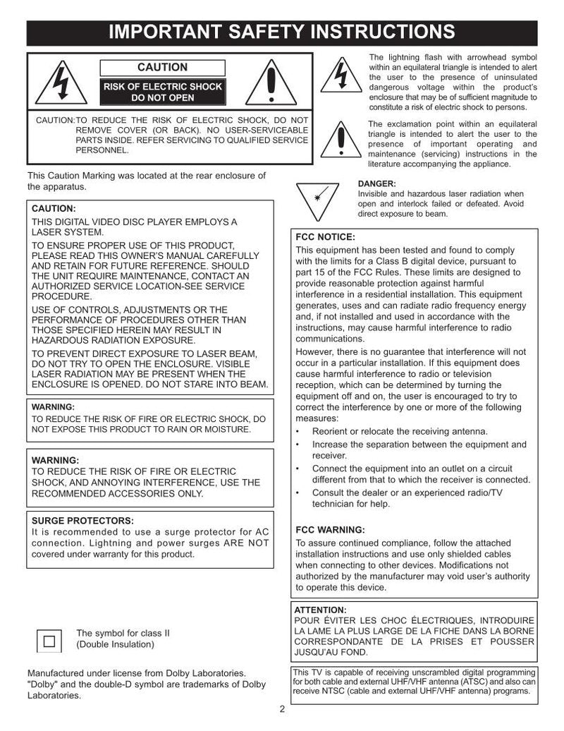 Memorex MVD1311D TV/DVD Combo Operating Manual