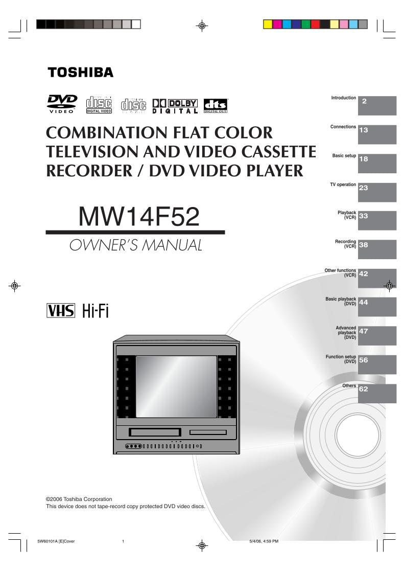 Toshiba MW14F52 WCSB2 Consumer Electronics Operating Manual