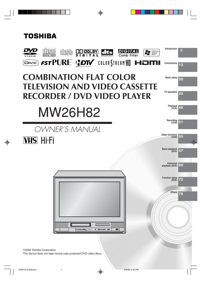 Toshiba MW26H82 wcsbh23 Consumer Electronics Operating Manual