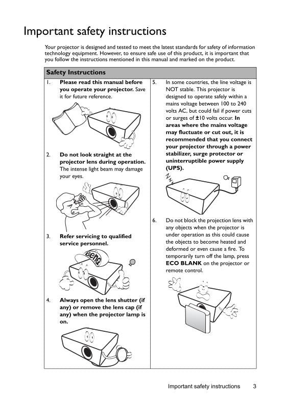 BenQ MW705 Projector Operating Manual