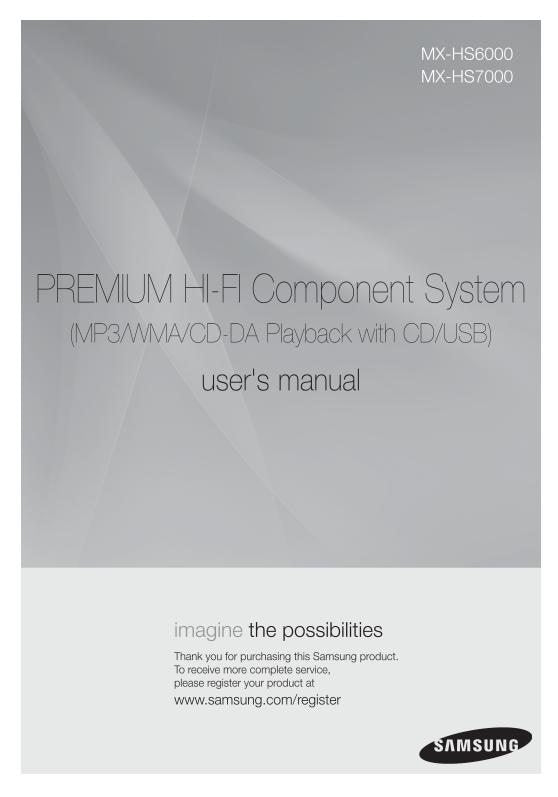 Samsung MXHS7000 Audio System Operating Manual