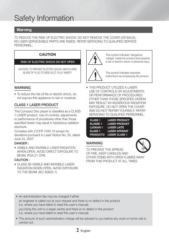 Samsung MXHS7000 Audio System Operating Manual