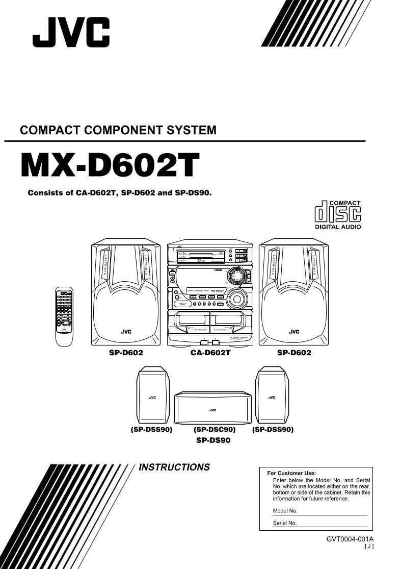 JVC MXD602T Audio System Operating Manual