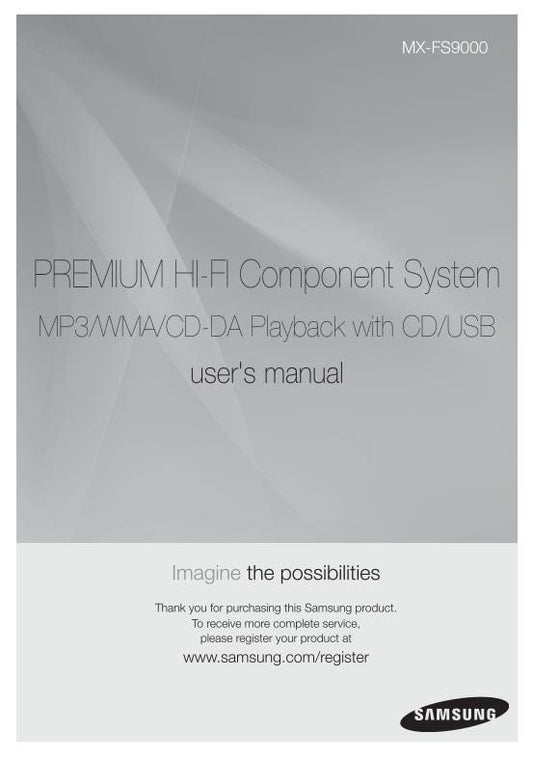 Samsung MXFS9000 Audio System Operating Manual