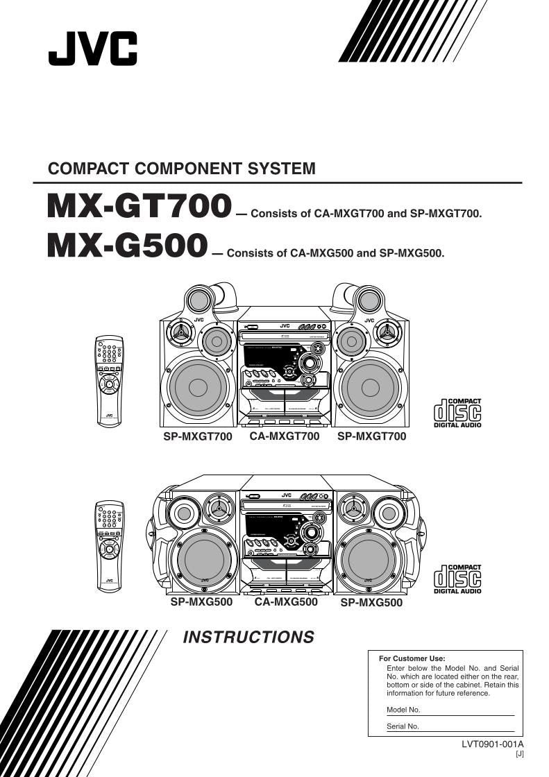 JVC CAMXG50 CAMXGT700 MXG500 Audio System Operating Manual