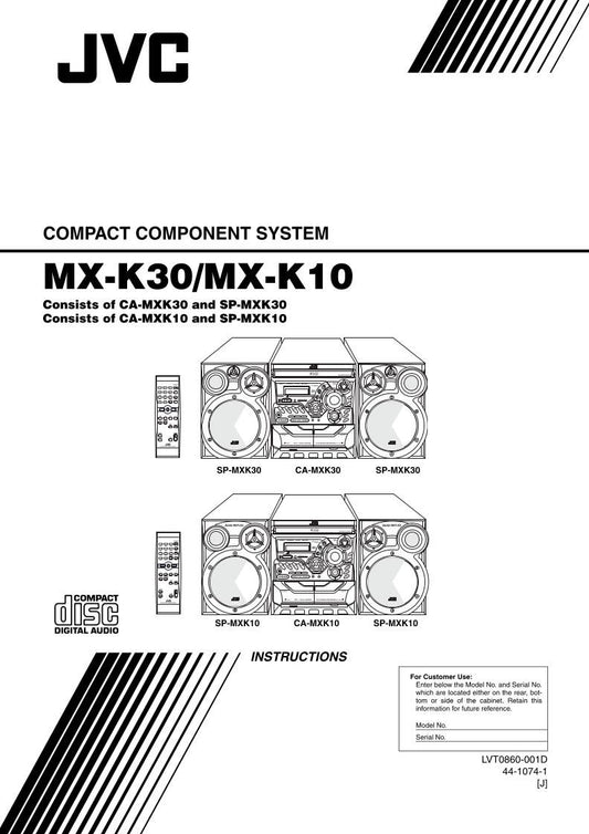 JVC MXK10 MXK30 Audio System Operating Manual