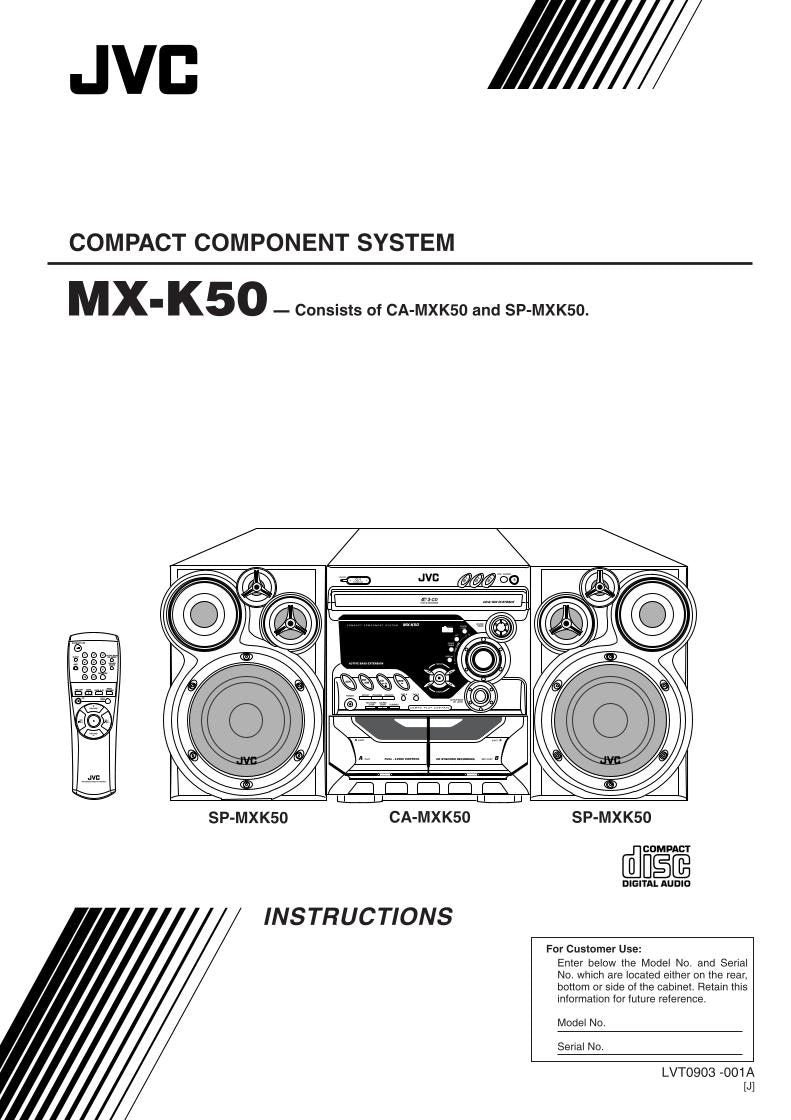 JVC CAMXK50 MXK50 SPMXK50 Audio System Operating Manual