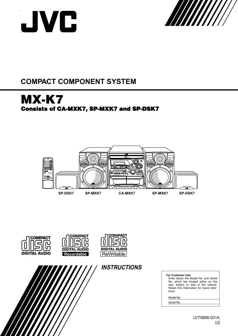 JVC MXK1 MXK3 MXK7 Audio System Operating Manual