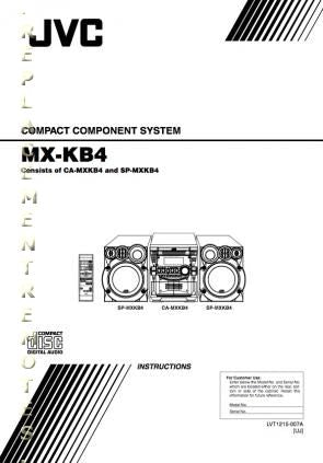 JVC MXKB4 MXKB4U Audio System Operating Manual
