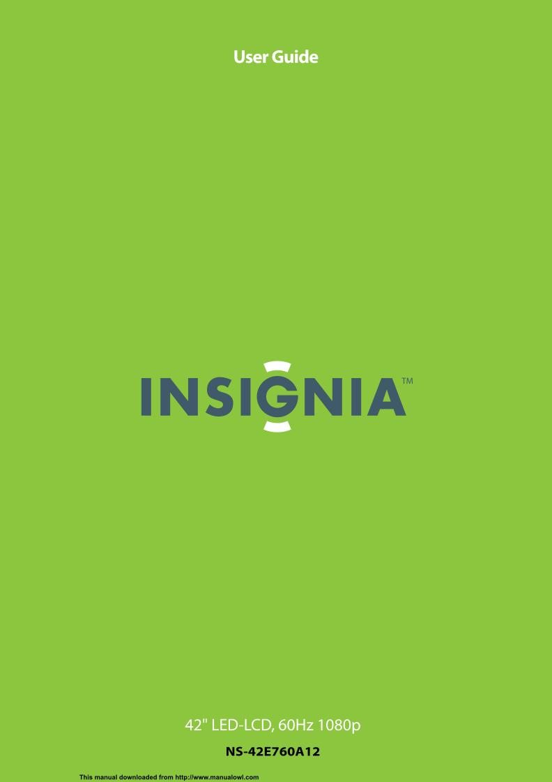 Insignia NSRC02 A 12 TV Operating Manual