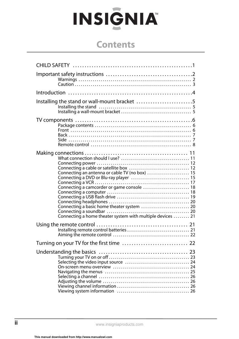 Insignia NSRC02 A 12 TV Operating Manual
