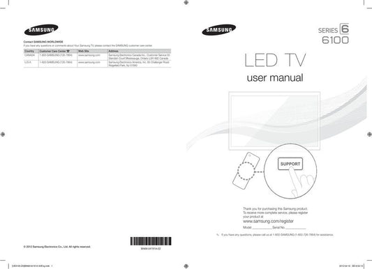 Samsung UN50ES6100FXZA TV Operating Manual