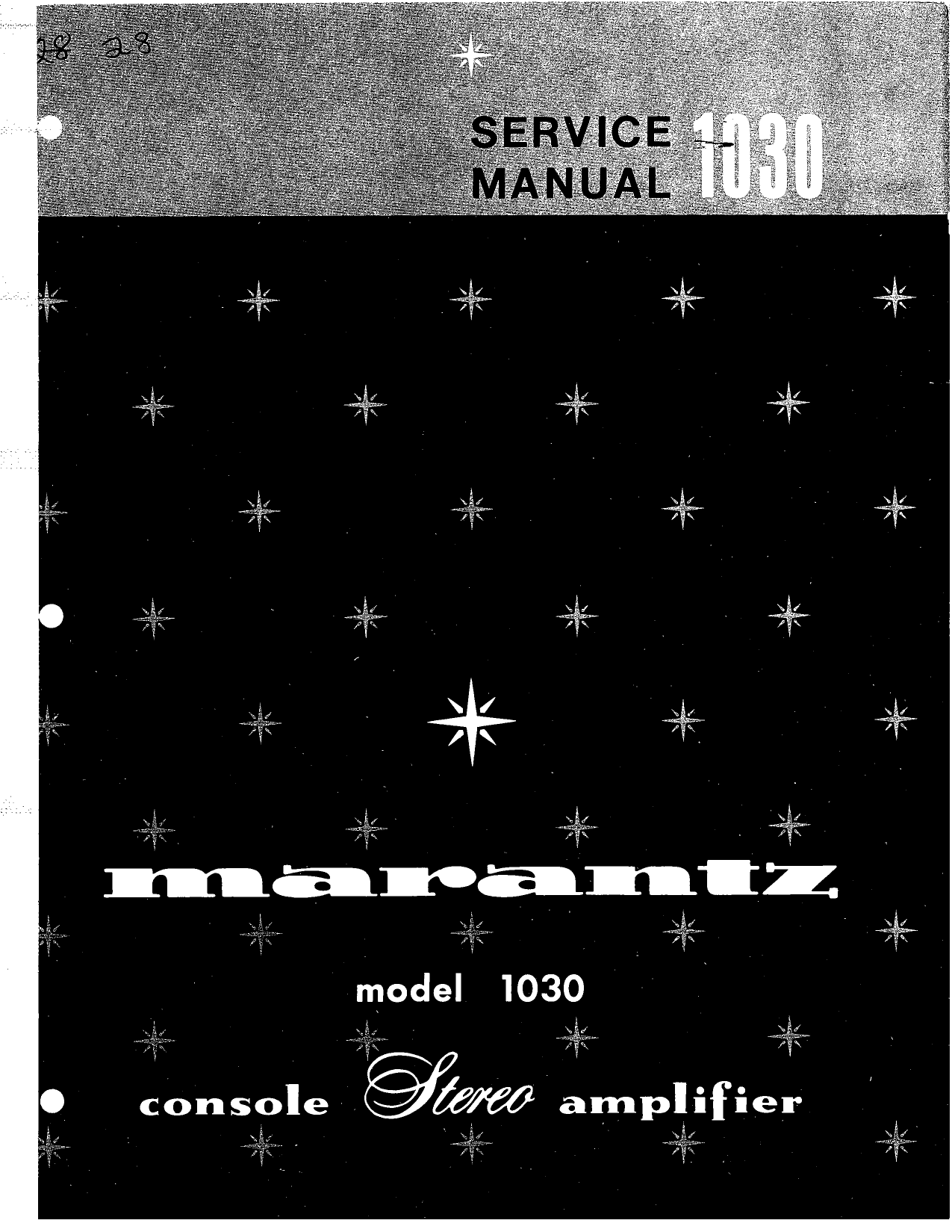 Marantz Model 1030 Console Stereo Amplifier Service Manual (Pages: 24)
