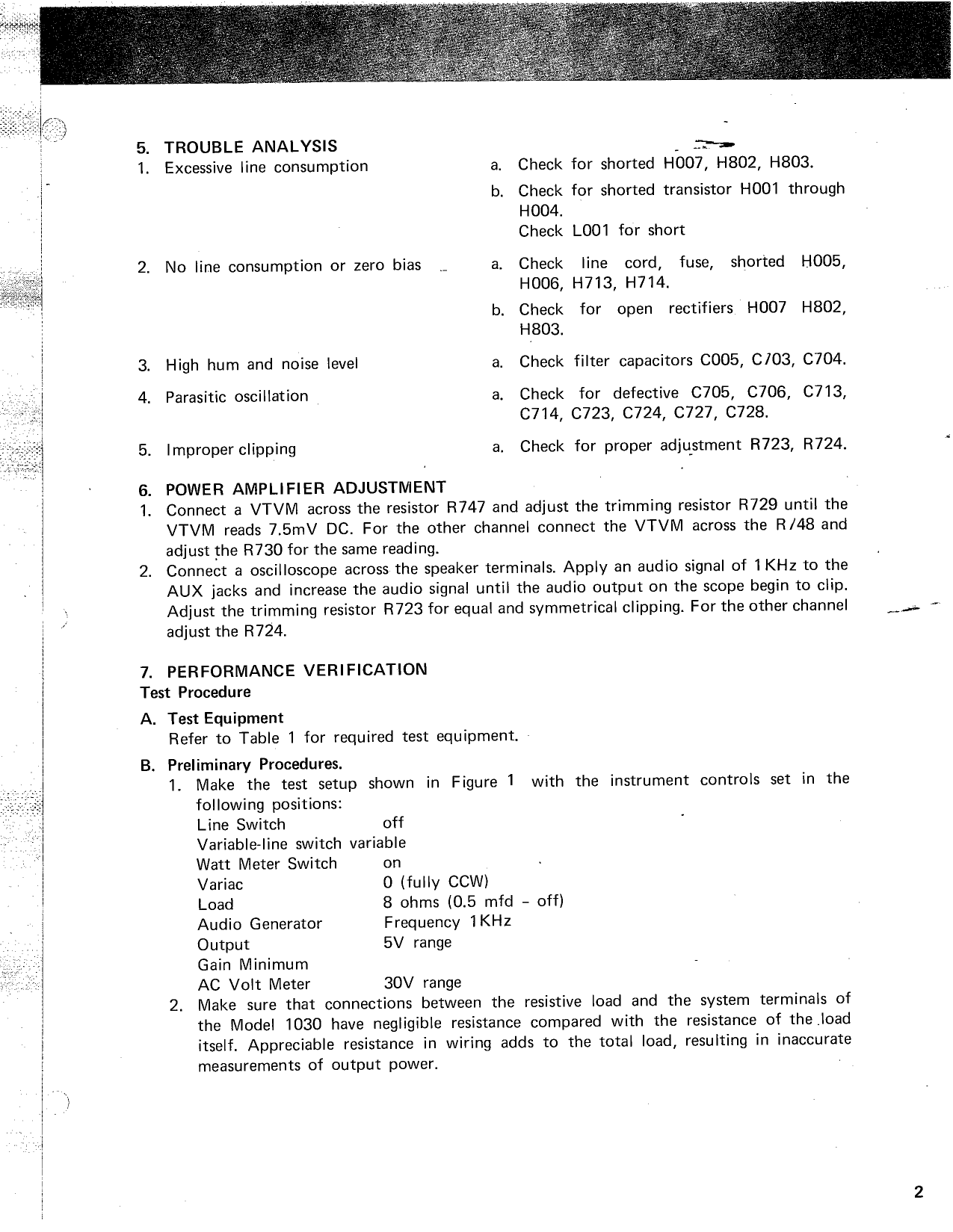 Marantz Model 1030 Console Stereo Amplifier Service Manual (Pages: 24)
