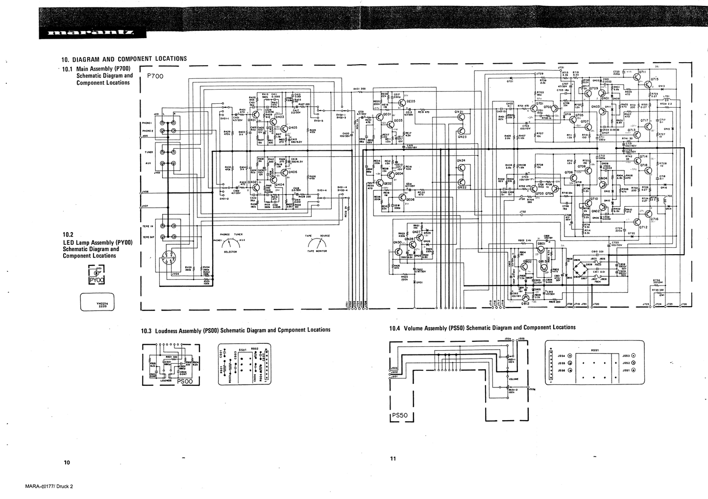 Marantz Model 1050 & 1072 Stereophonic Amplifier Service Manual (Pages: 27)