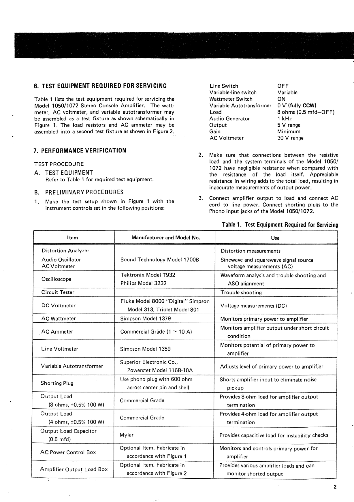 Marantz Model 1050 & 1072 Stereophonic Amplifier Service Manual (Pages: 27)