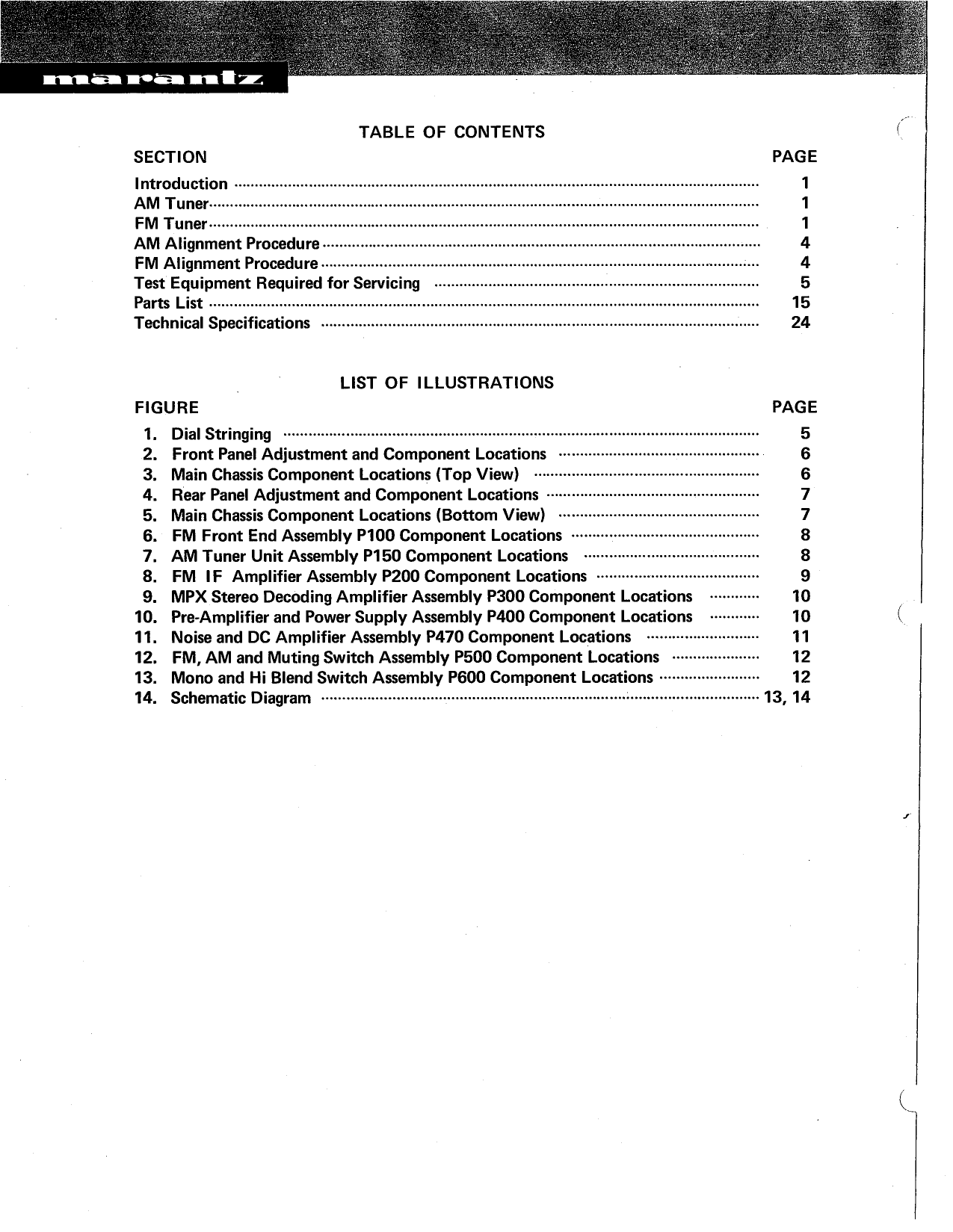 Marantz Model 115 FM/AM Stereophonic Tuner Service Manual (Pages: 22)
