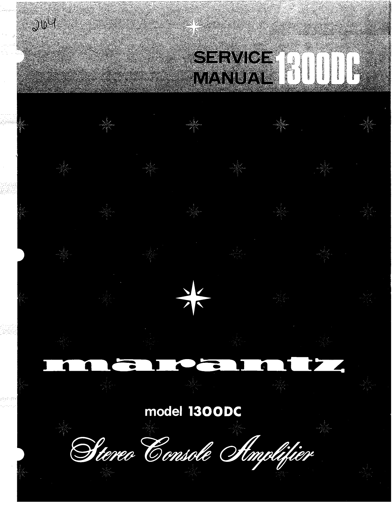 Marantz Model 1300DC Console Stereo Amplifier Service Manual (Pages: 31)