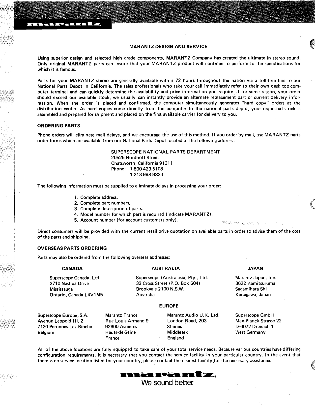 Marantz Model 1300DC Console Stereo Amplifier Service Manual (Pages: 31)