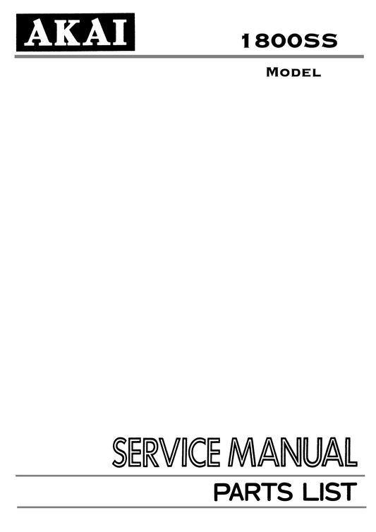 Akai Model 1800SS Reel to Reel Tape Deck Service Manual (Pages: 23)