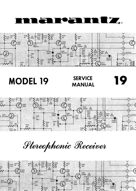 Marantz Model 19 Stereophonic Receiver Service Manual (Pages: 74)