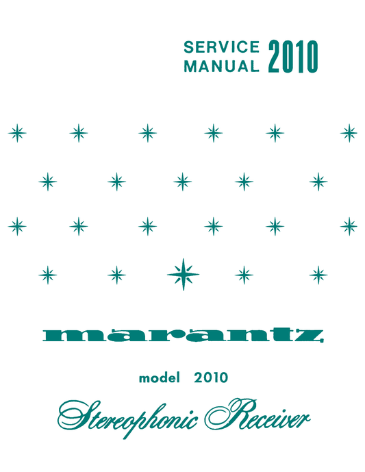 Marantz Model 2010 Stereophonic Receiver Service Manual (Pages: 26)